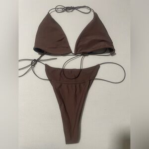 Angie Chocolate Brown Bikini Set